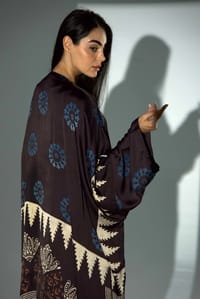 Bisht Pure Silk Handblock Abaya A35 thumb 4