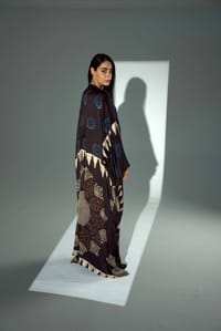 Bisht Pure Silk Handblock Abaya A35 thumb 2