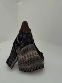 Bisht Pure Silk Handblock Abaya A9 thumb 4