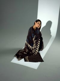 Bisht Pure Silk Handblock Abaya A35 thumb 5