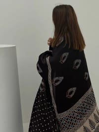 Bisht Pure Silk Handblock Abaya A9 thumb 6