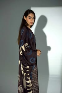 Bisht Pure Silk Handblock Abaya A35 thumb 10