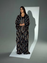 Bisht Pure Silk Handblock Abaya A36 thumb 15