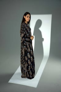 Bisht Pure Silk Handblock Abaya A36 thumb 11