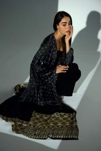Bisht Pure Silk Handblock Abaya A30 thumb 6
