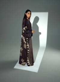 Bisht Pure Silk Handblock Abaya A35 thumb 14