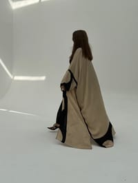 Bisht Pure Silk Handblock Abaya A2 thumb 1