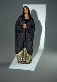 Bisht Pure Silk Handblock Abaya A30 thumb 12
