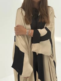 Bisht Pure Silk Handblock Abaya A2 thumb 3