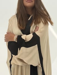 Bisht Pure Silk Handblock Abaya A2 thumb 8