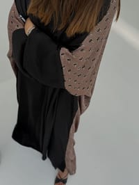 Bisht Pure Silk Handblock Abaya A20 thumb 6