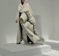 Bisht Pure Silk Handblock Abaya A12 thumb 3