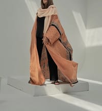 Bisht Pure Silk Handblock Abaya A16 thumb 4