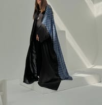 Bisht Pure Silk Handblock Abaya A18 thumb 5