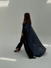 Bisht Pure Silk Handblock Abaya A18 thumb 2