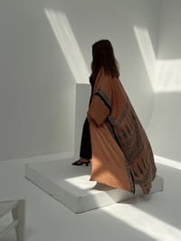 Bisht Pure Silk Handblock Abaya A16 thumb 10