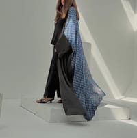 Bisht Pure Silk Handblock Abaya A18 thumb 4