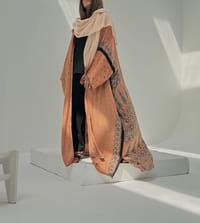 Bisht Pure Silk Handblock Abaya A16 thumb 9