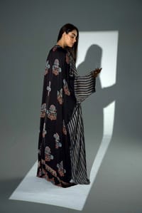 Bisht Pure Silk Handblock Abaya A27 thumb 5