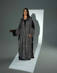 Bisht Pure Silk Handblock Abaya A27 thumb 2