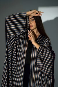 Bisht Pure Silk Handblock Abaya A27 thumb 4