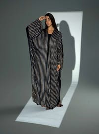 Bisht Pure Silk Handblock Abaya A27 thumb 7