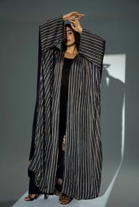Bisht Pure Silk Handblock Abaya A27 thumb 6