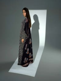 Bisht Pure Silk Handblock Abaya A27 thumb 8