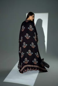 Bisht Pure Silk Handblock Abaya A27 thumb 14