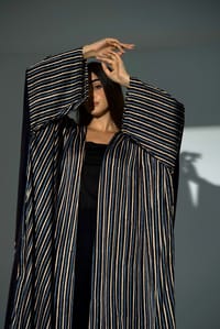 Bisht Pure Silk Handblock Abaya A27 thumb 15