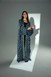 Bisht Pure Silk Handblock Abaya A37 thumb 5