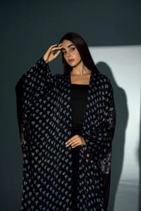 Bisht Pure Silk Handblock Abaya A23 thumb 5