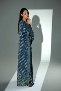 Bisht Pure Silk Handblock Abaya A37 thumb 4