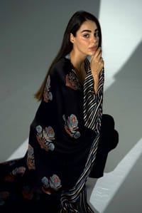 Bisht Pure Silk Handblock Abaya A27 thumb 17