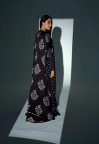 Bisht Pure Silk Handblock Abaya A23 thumb 6