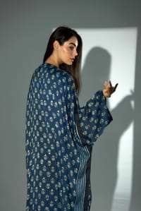Bisht Pure Silk Handblock Abaya A37 thumb 8