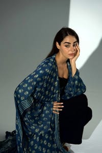 Bisht Pure Silk Handblock Abaya A37 thumb 9