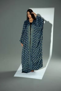 Bisht Pure Silk Handblock Abaya A37 thumb 10
