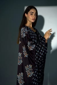Bisht Pure Silk Handblock Abaya A23 thumb 8