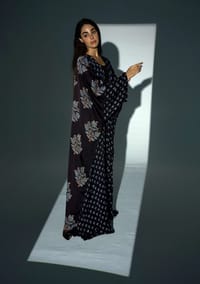 Bisht Pure Silk Handblock Abaya A23 thumb 11