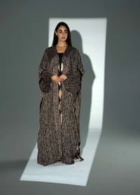 Bisht Pure Silk Handblock Abaya A28 thumb 4