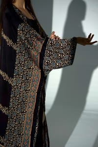 Bisht Pure Silk Handblock Abaya A28 thumb 7