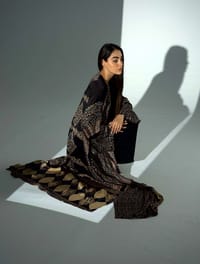 Bisht Pure Silk Handblock Abaya A28 thumb 6