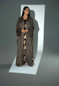 Bisht Pure Silk Handblock Abaya A28 thumb 13