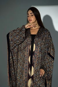 Bisht Pure Silk Handblock Abaya A28 thumb 15