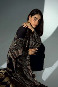 Bisht Pure Silk Handblock Abaya A28 thumb 14