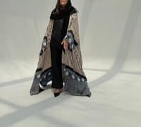 Bisht Pure Silk Handblock Abaya M5 thumb 5