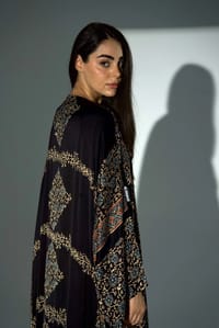 Bisht Pure Silk Handblock Abaya A28 thumb 16