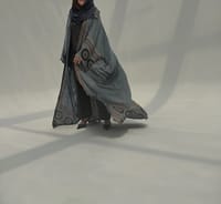 Bisht Pure Silk Handblock Abaya M8 thumb 10