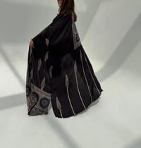 Bisht Pure Silk Handblock Abaya M15 thumb 1